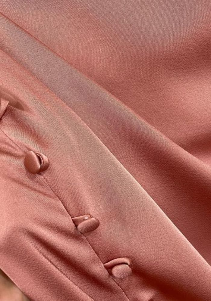 Pink Satin Midi Dress