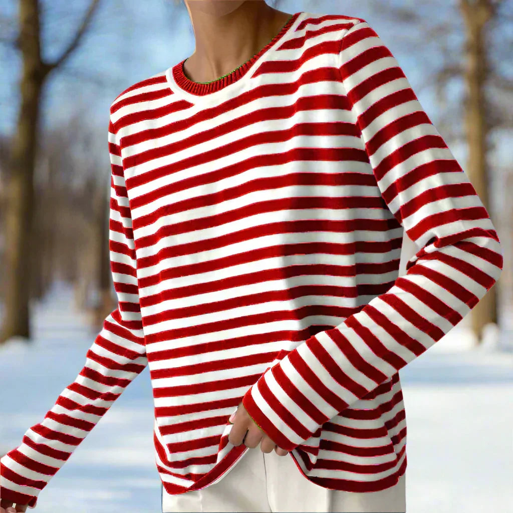 Gail | Striped Cotton Long Sleeve T-Shirt for Women - Image 10